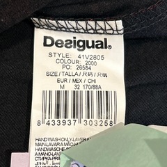 【desigual】マンダラ柄 ビーズ刺繍 半袖ワンピース 黒Mの画像