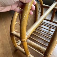 木製　ラタン  籐　マガジンラックの画像