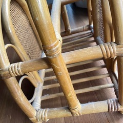 木製　ラタン  籐　マガジンラックの画像