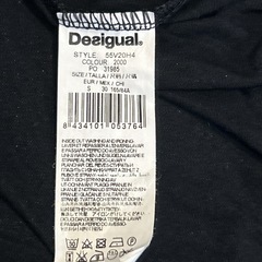 Desigual 半袖ひざ丈ワンピース 黒　Sの画像