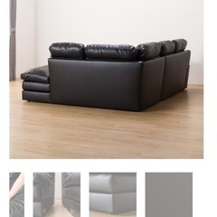 【美品】大型コーナーソファ　ニトリ　本革　3〜5人掛けの画像