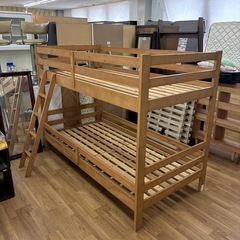 ジモティー限定価格！S248 ⭐ NITORI ニトリ ２段ベッド ルシエル LBR 幅103cm USEDの画像