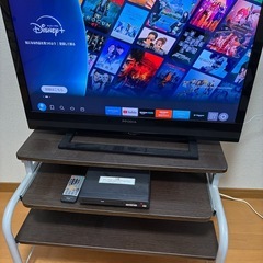 　（まとめ売り）テレビ32型・テレビ台（PCラック）・DVDプレーヤーの画像