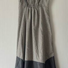 dazzlin フェイクレザー ・ツイード切り替えワンピース M の画像