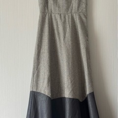 dazzlin フェイクレザー ・ツイード切り替えワンピース M の画像