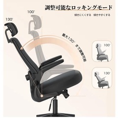 ❤️新品未使用❤️オフィスチェア デスクチェア ゲーミングチェア 腰サポート可動式ランバー 跳ね上げ式アームレスト 2Dヘッドレスト 30°ロッキング 通気性メッシュ 8CM厚座面 360°回転 10CM✨昇降調節可能！　パソコンチェア（黒）✨昇降椅子の画像