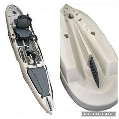 【未使用品】足漕ぎプロペラドライブ　フィッシングカヤック ライトカーキーカラー　13フィート 前進後進可能 の画像
