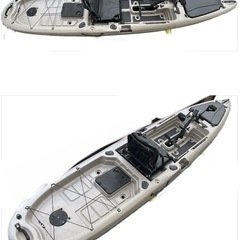 【未使用品】足漕ぎプロペラドライブ　フィッシングカヤック ライトカーキーカラー　13フィート 前進後進可能 の画像