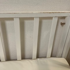 大和屋ベビーベッド👶🏻‪‪ホワイト♡マット、ヘッドカバー付きの画像