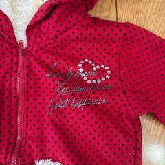 90㎝　女の子　内側ボア　パーカーの画像