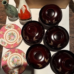 汁腕5個（越前塗 ）　徳利2個　皿2枚　未使用品の画像