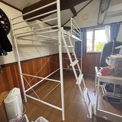 ロフトベッド【ホワイト】美品の画像