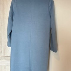 水色 ボタン付き ロングコート　チェスターコートの画像