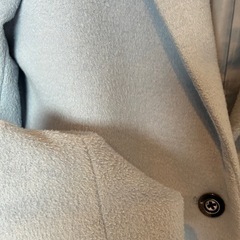 水色 ボタン付き ロングコート　チェスターコートの画像