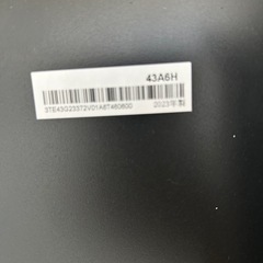【ジャンク】Hisense 4K液晶テレビ(43A6H)の画像