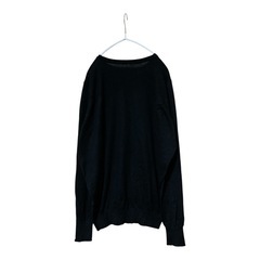 antiqua アンティカ クルーネック 天竺コットンニット ブラック フリーの画像