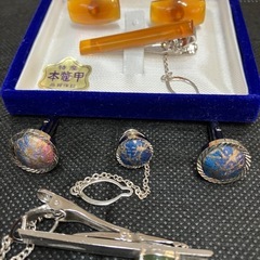 【全7品】特産本鼈甲 タイピン カフスセット+タイピンカフスセットの画像