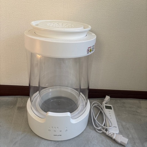 加湿器 URURA ウルラ 加熱式 高熱抗菌 除菌 24畳 3L 連続8時間運転 上部給水 フィルター不要 お手入れ簡単 アロマ 果物対応 3色LED 加湿量500ml/h タイマー機能 リモコン付き