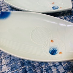 和皿　3セット　醤油皿　筍柄？の画像