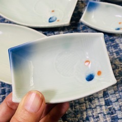 和皿　3セット　醤油皿　筍柄？の画像