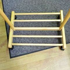 木製ハンガーラック キャスター付き 衣類収納 幅74×奥行45×高さ153.5㎝ 衣類掛け 西岡店の画像