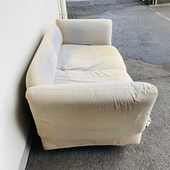 無料　ファブリックソファ　2人掛けソファ　汚れ有りの画像