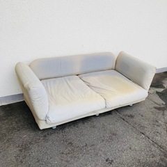 無料　ファブリックソファ　2人掛けソファ　汚れ有りの画像