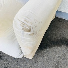 無料　ファブリックソファ　2人掛けソファ　汚れ有りの画像