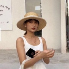 birthdaybash パール装飾 ストローハットの画像