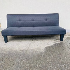 ソファベッド　ファブリックソファ　3人掛けソファ　黒の画像