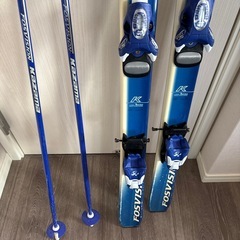 KAZAMA スキー板　130cm　＆　ストック100cmセットの画像