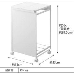 【受取人確定済】tower 山崎実業 ゴミ箱 (蓋付き目隠し分別ダストワゴン タワー 2分別)の画像