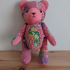 【綺麗】和柄テディベア(くまのぬいぐるみ)の画像