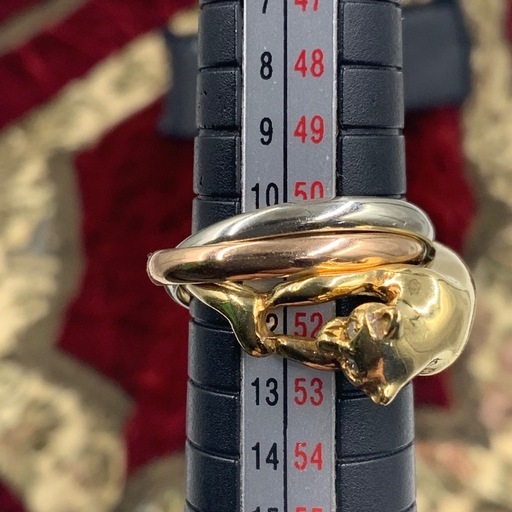 750 パンサー　トリニティリング　ダイヤ　10.8g 約11号