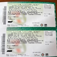 1/4まで　
ラムセス大王展　ファラオたちの黄金チケット２枚の画像