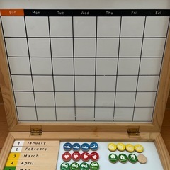 マグネット式万年カレンダー　エコ　ホワイトボード　 知育　 お子様にもの画像