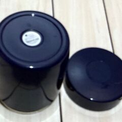 【美品】アスベル LUNTUS CAFE 紺色 保温スープジャー／ランタスカフェ 弁当 保温容器 350ml／サーモス風 ランチポット スープボトル 青の画像