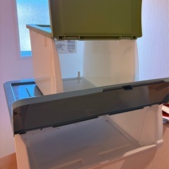 🌿ニトリ フタ付き収納ケース 2個セット🌿（積み重ねOK）の画像