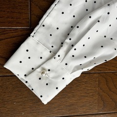 earth music&ecology 水玉模様リボン付き長袖ブラウスたの画像