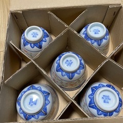 【未使用】中国茶器 蛍手 茶碗 5客セットの画像