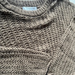 かぎ編み メッシュニット ブラウン系 ショート丈 の画像