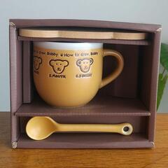 昭和レトロ　ベア　カップ&ソーサー&スプーンセット　マグカップ　くまさん　未使用　当時物の画像