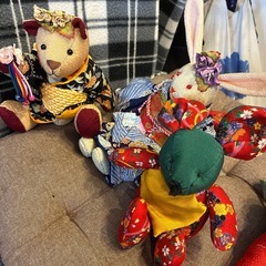 ハンドメイド　うさぎ　くま　ねずみ　にんじん　ぬいぐるみ　かわいい　手作りの画像