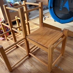 滑り台付き木製ジャングルジムの画像