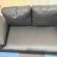 3人掛けソファ　カウチソファー オットマン付き　クッション付きの画像