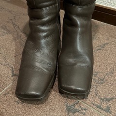 EDEN ダークブラウン レザー ロングブーツ　茶色　36の画像