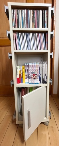 マガジン・CD等ラック（キャスター付き、二台セット）