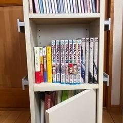 マガジン・CD等ラック（キャスター付き、二台セット）の画像