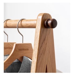 新品 【無垢材】自立式 コートラック シューズラック 一体型｜玄関収納 省スペース 二段棚付き｜衣類・バッグ・帽子・傘収納対応｜モダン 北欧風の画像
