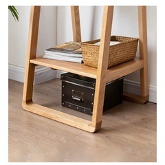 新品 【無垢材】自立式 コートラック シューズラック 一体型｜玄関収納 省スペース 二段棚付き｜衣類・バッグ・帽子・傘収納対応｜モダン 北欧風の画像